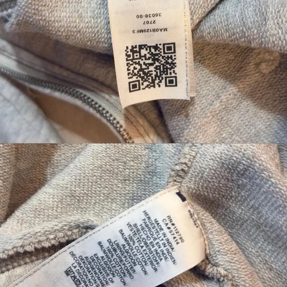 True Religion Light Grey Zip-Up Hoodie with Navy Velvet Logo Graphic — L - Y2K - Picture 8 of 8